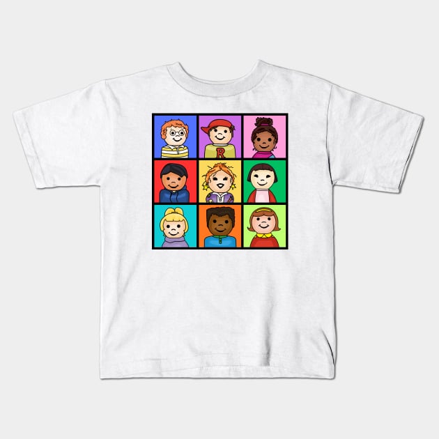 Little Magic School Bus Class Photo Kids T-Shirt by Slightly Unhinged